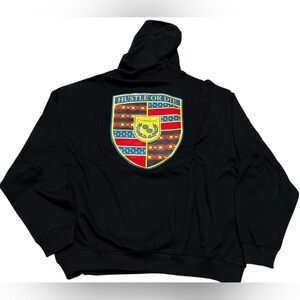 Civilized men's Hoodie sweatshirt hustle or die‎ patch front back black size 2XL